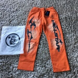 Hellstar Orange Graphic Pants large